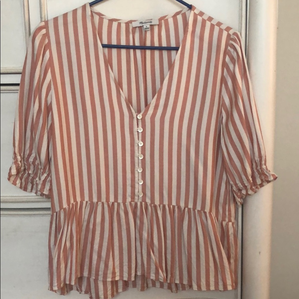 Madewell Courtyard ruffle hem blouse